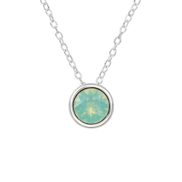 Sterling Silver Bezel Set Pacific Opal Necklace - Picture 1 of 16